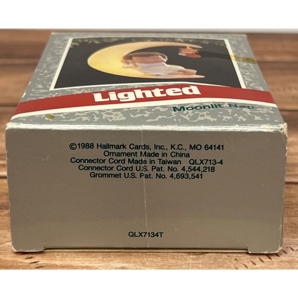 1988 HALLMARK KEEPSAKE ORNAMENT QLX713-4 MOONLIT NAP STAR STOCKING BABY LIGHTED - Picture 3 of 9